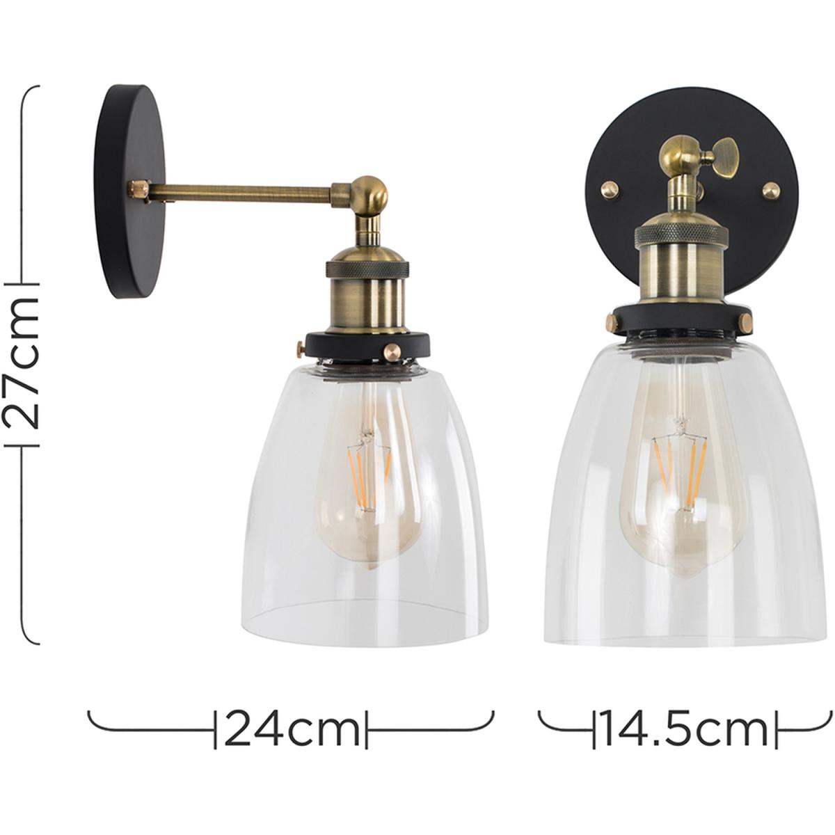 Ambrose Industrial Pair of Gold Indoor Wall Lantern - Gold – image 4