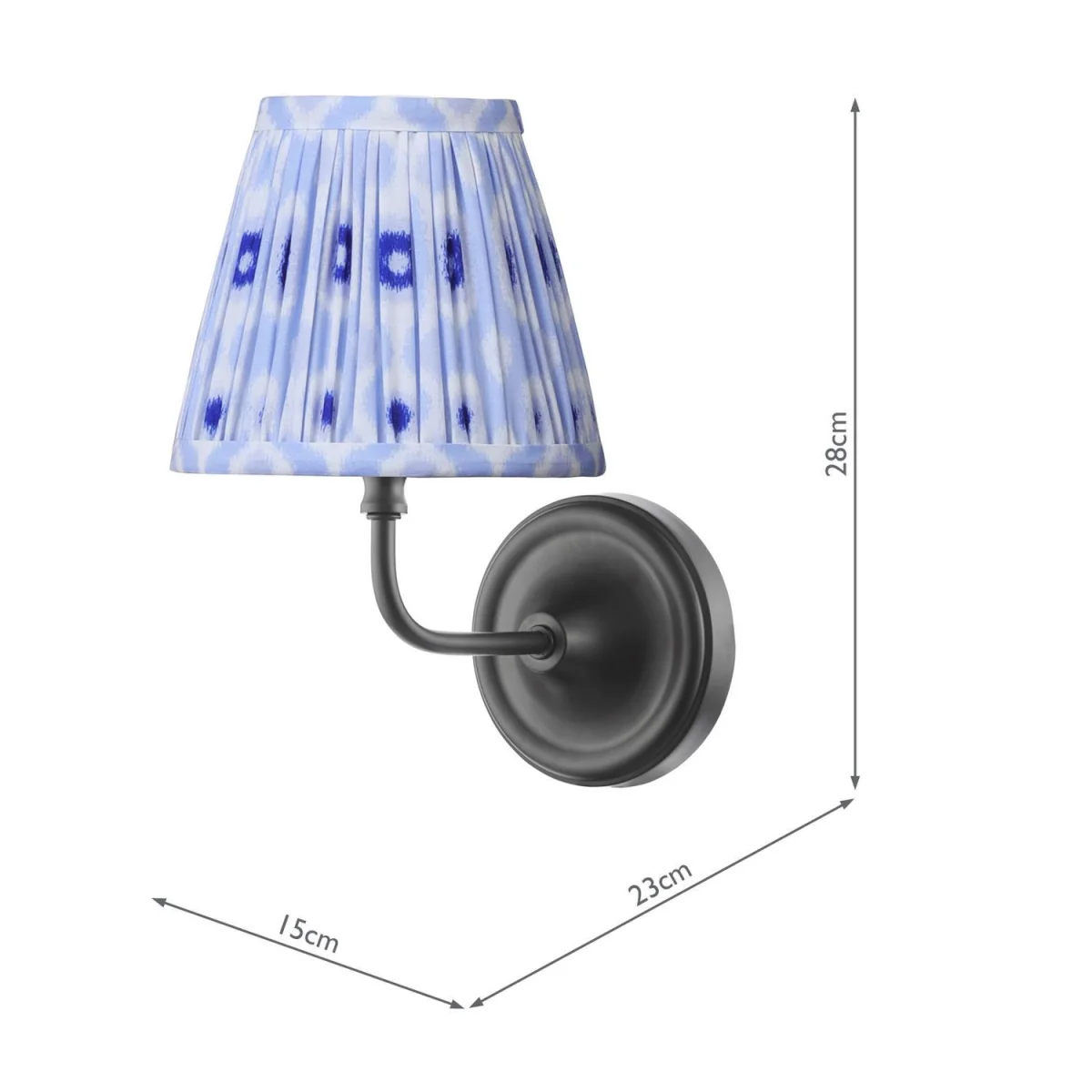 Padme Wall Light Matt Black With Ikat Shade – image 2