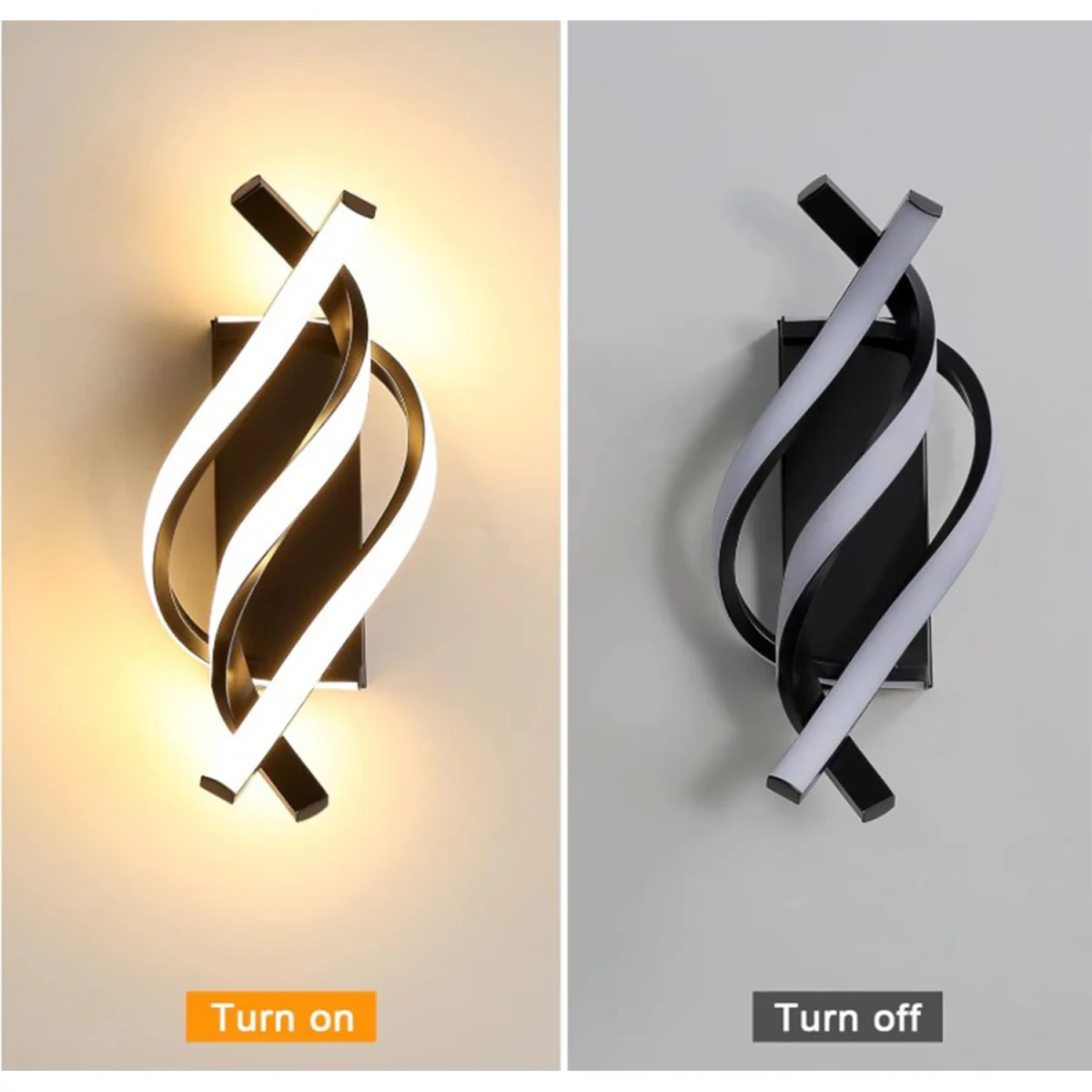 Wall Light Black Spiral - Black – image 2