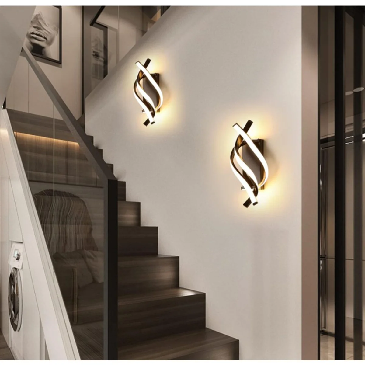 Wall Light Black Spiral - Black – image 3