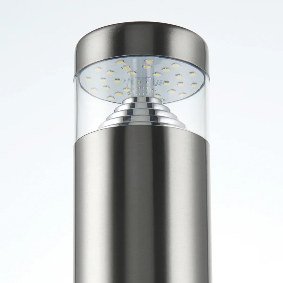 Pyramid Outdoor Post Light - Brushed Stainless Steel And Clear Pc – image 4
