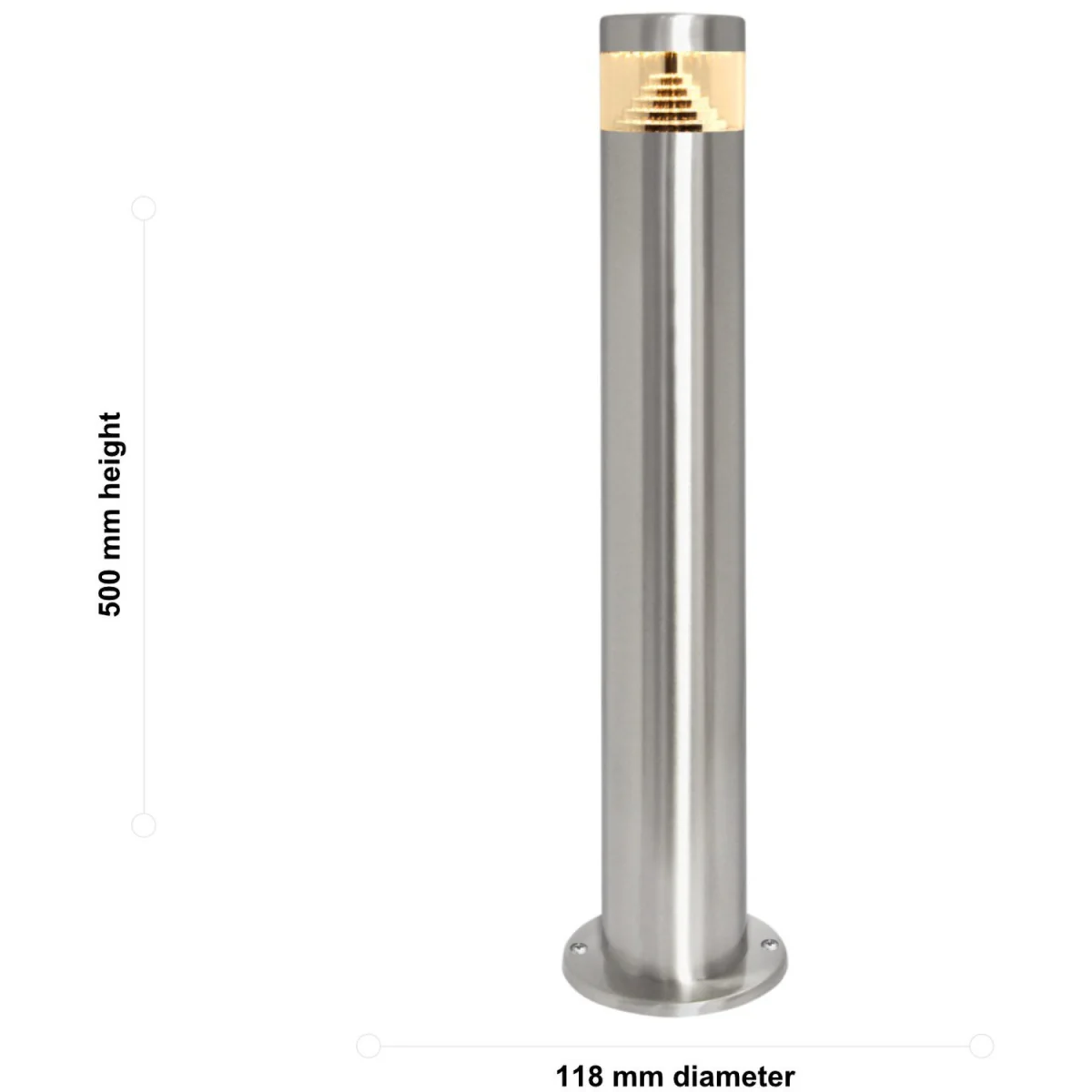 Pyramid Outdoor Post Light - Brushed Stainless Steel And Clear Pc – image 7