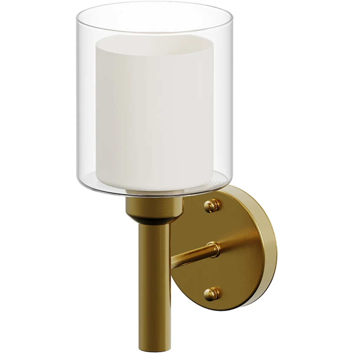Modern Wall Lamp with Double Layer Glass Shade - Gold – image 9
