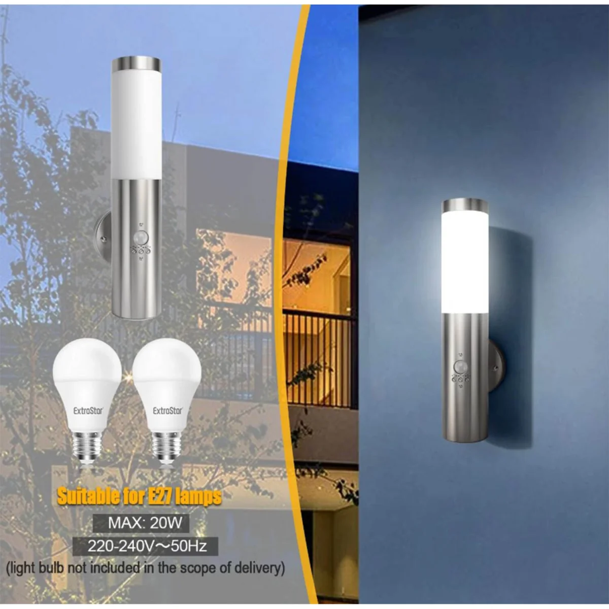Wall Light Motion Sensor Silver - Silver – image 3