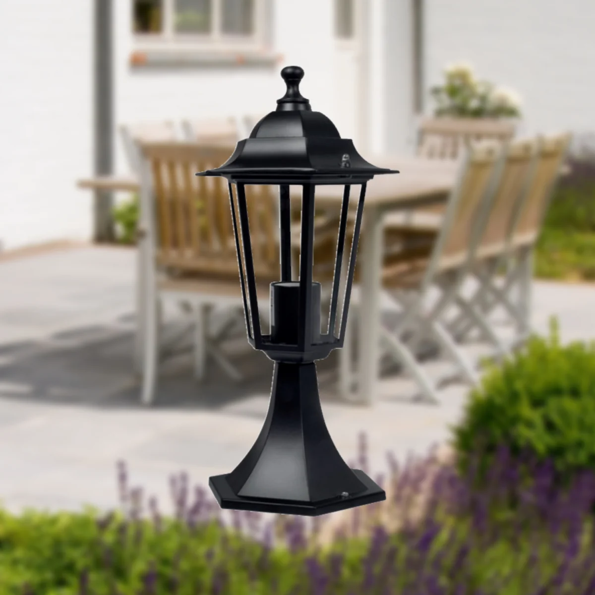Cumbria Outdoor Post Light - Black And Clear Glass – image 2