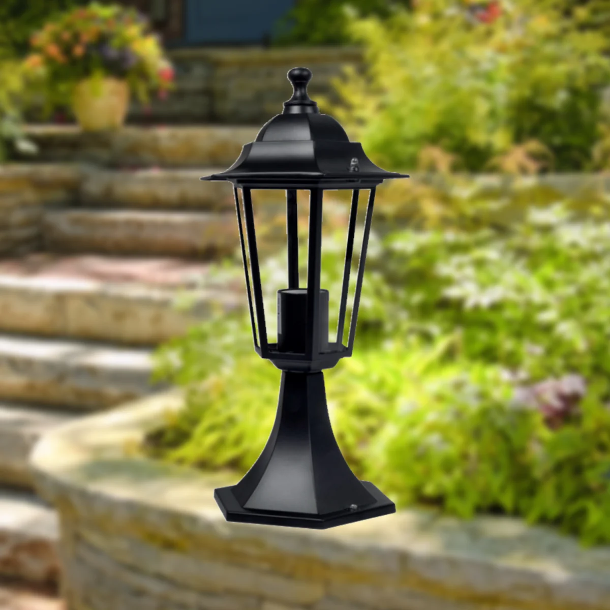 Cumbria Outdoor Post Light - Black And Clear Glass – image 3