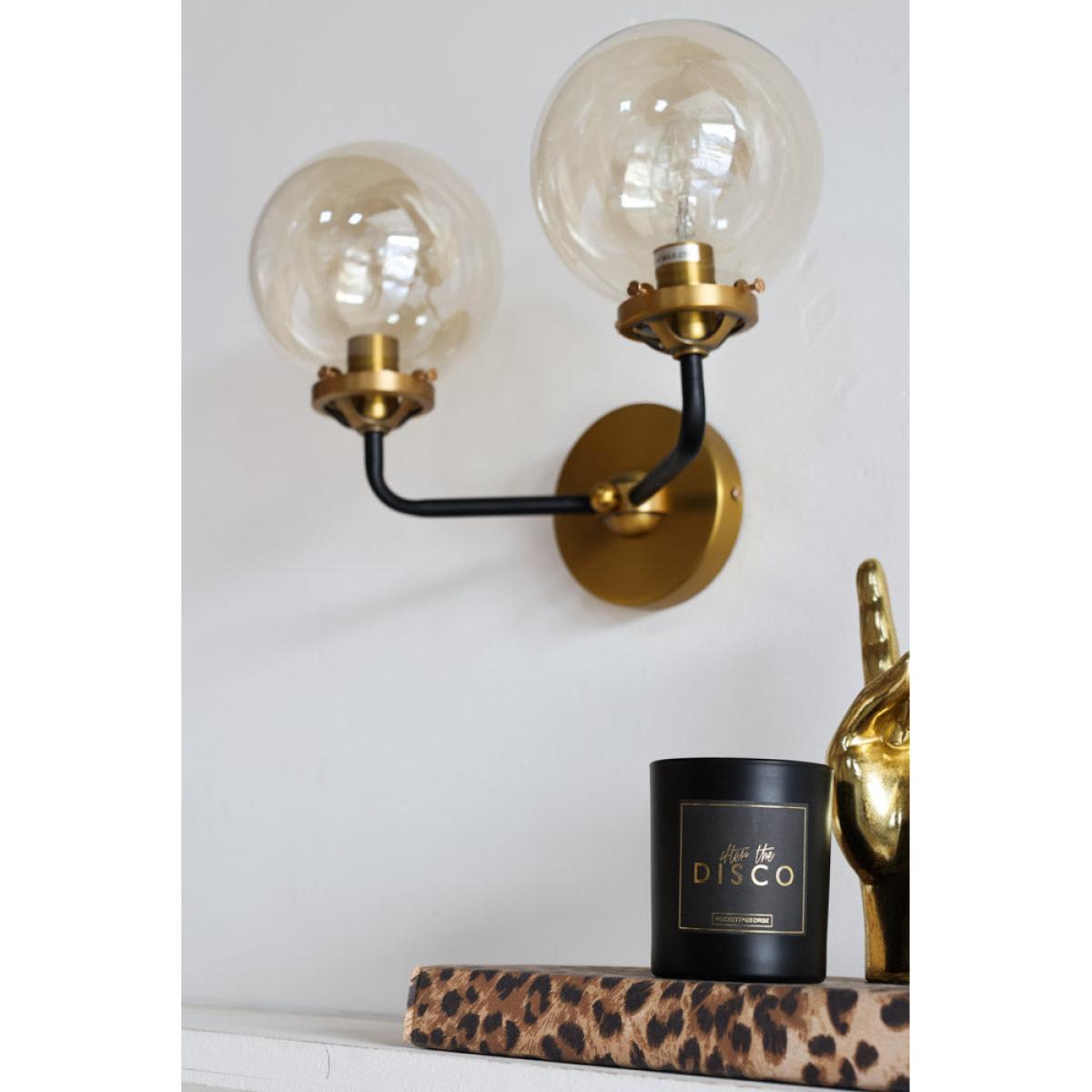 Double Globe Smoked Glass Wall Light – image 4