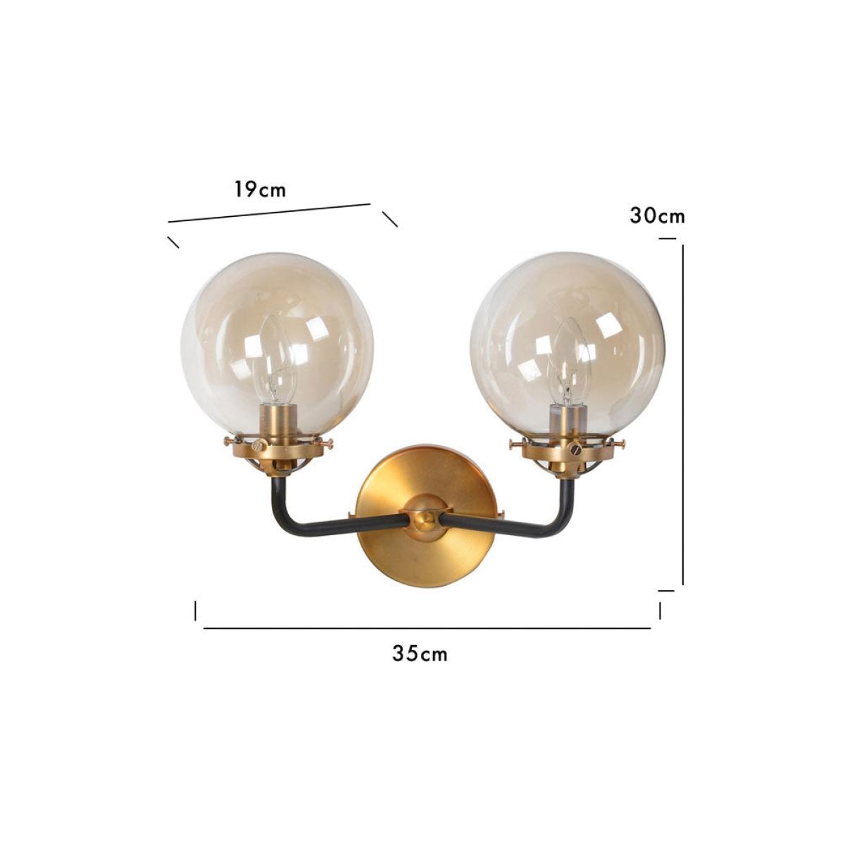 Double Globe Smoked Glass Wall Light – image 7