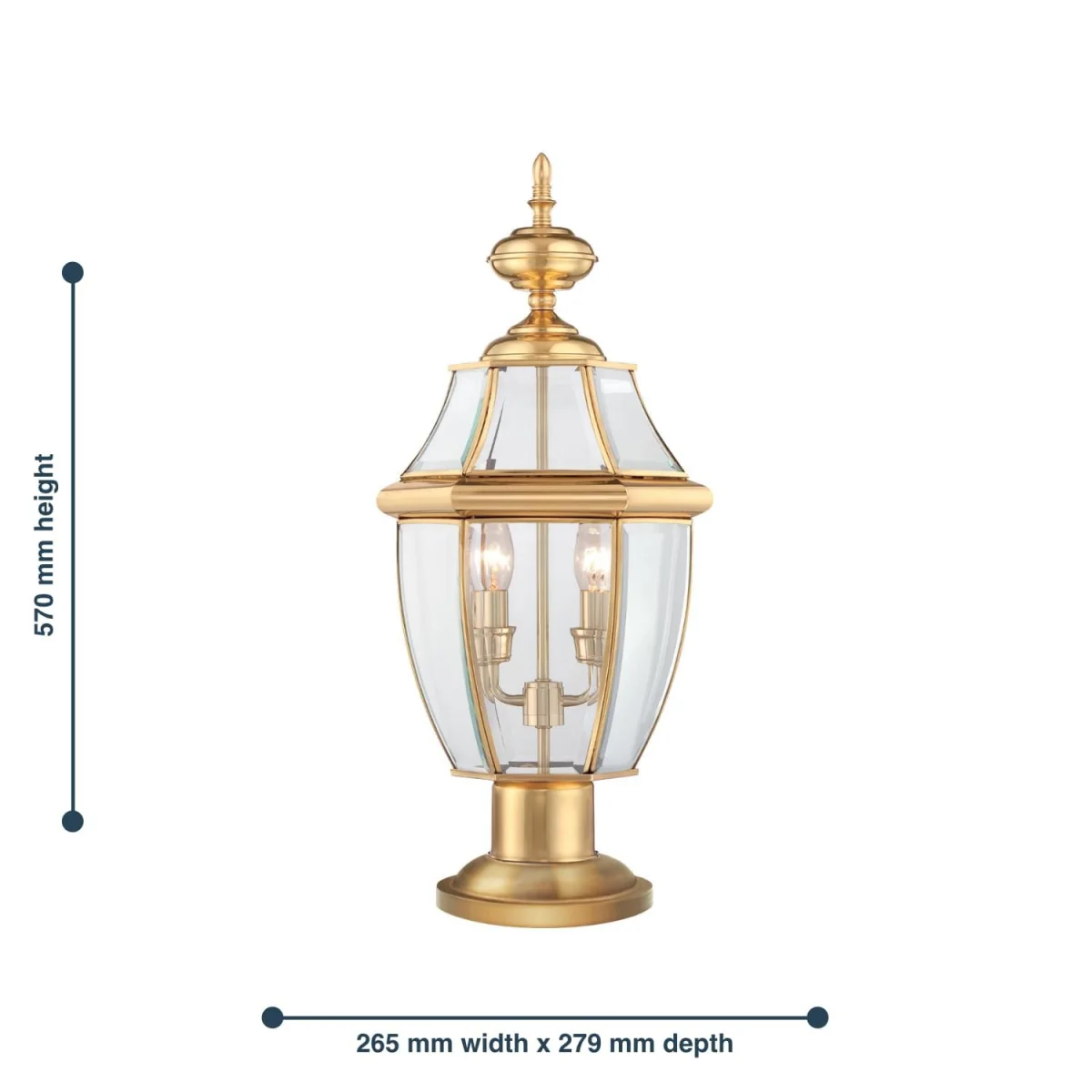 Newbury Pedestal Light Brass - Brass – image 2