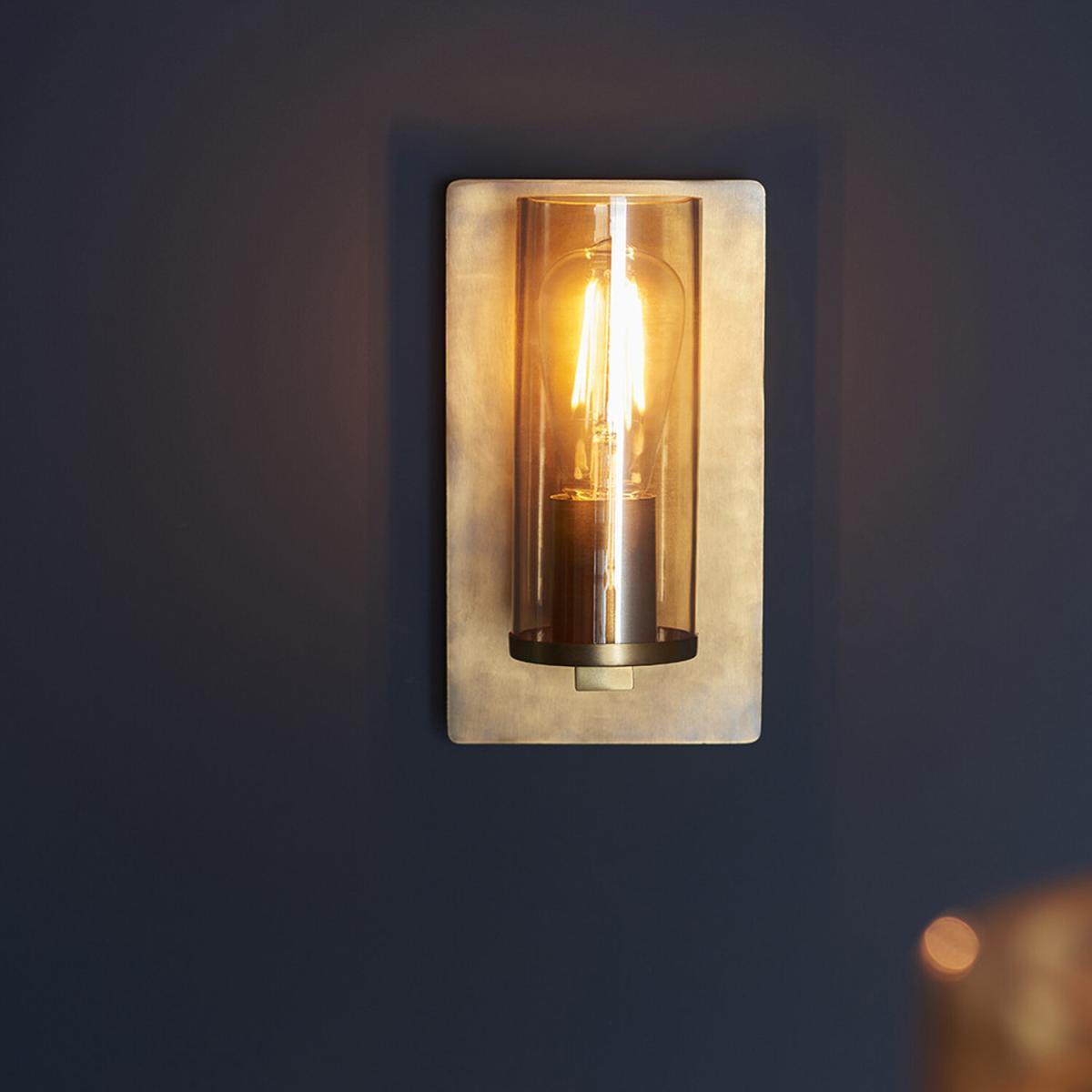 Palermo Wall Lamp Brass Patina Champagne - Brass Patina & Champagne Lustre Glass – image 2