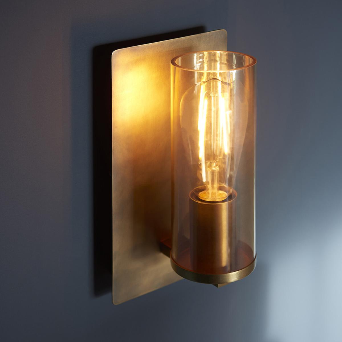 Palermo Wall Lamp Brass Patina Champagne - Brass Patina & Champagne Lustre Glass – image 3