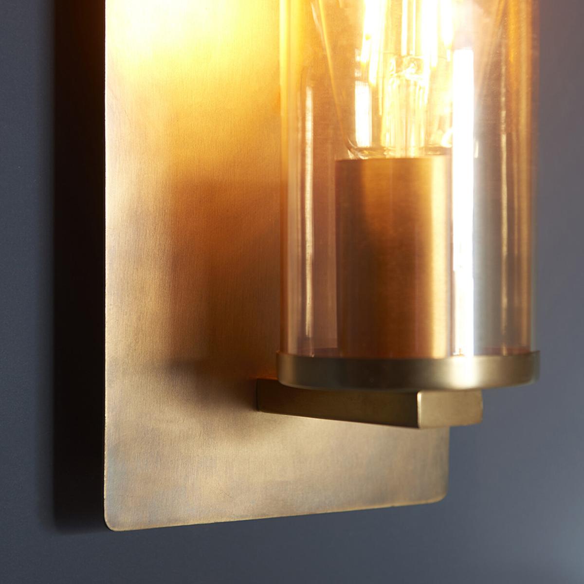 Palermo Wall Lamp Brass Patina Champagne - Brass Patina & Champagne Lustre Glass – image 5