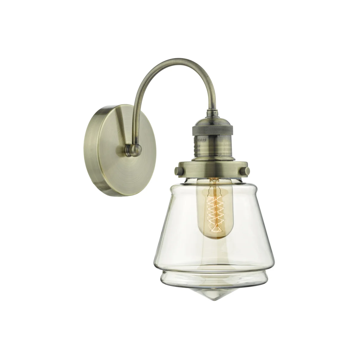 Curtis Wall Light Antique Brass Champagne Glass – image 1
