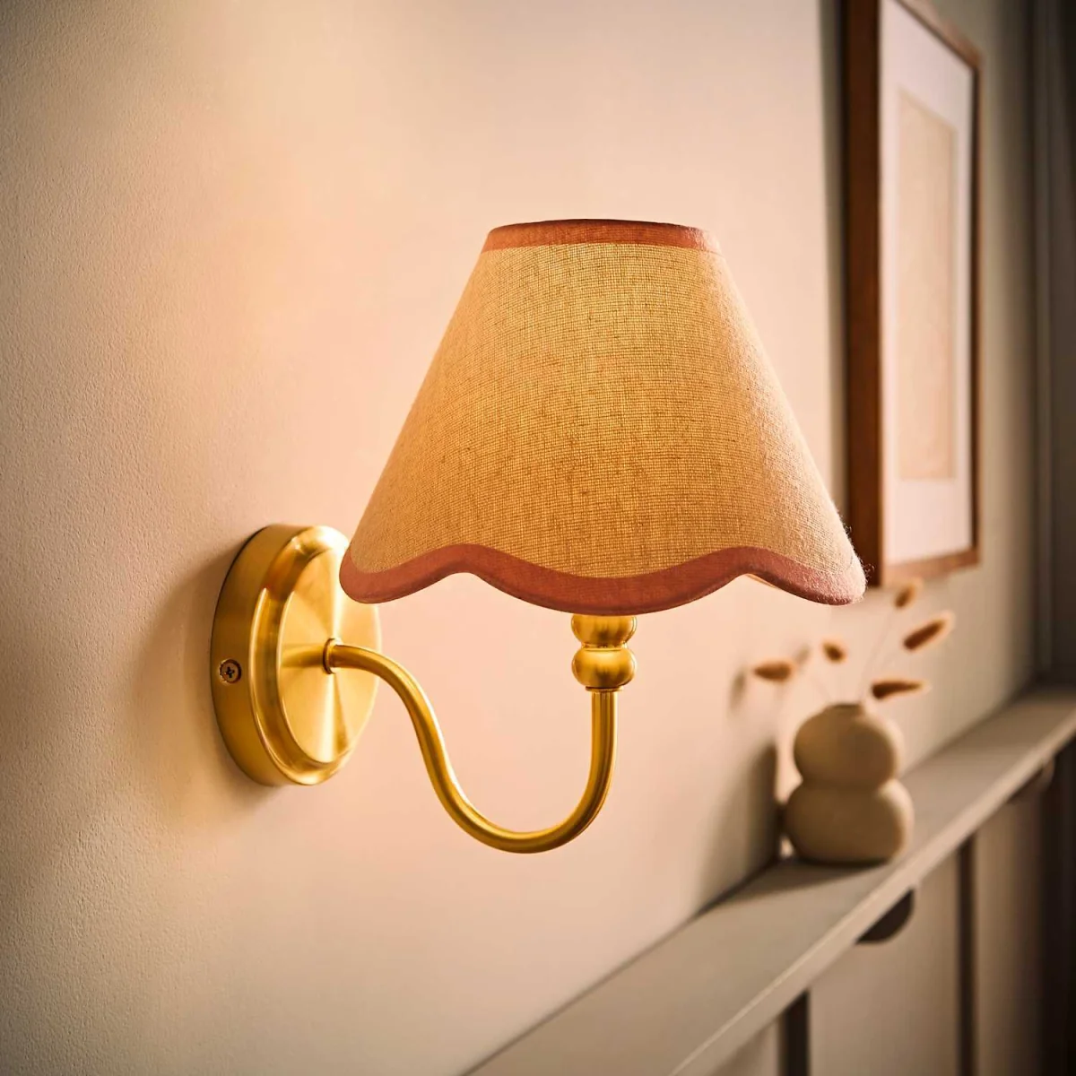 Binky Rechargeable Wall Light with Trim Scallop Shade - Rose Pink – image 3