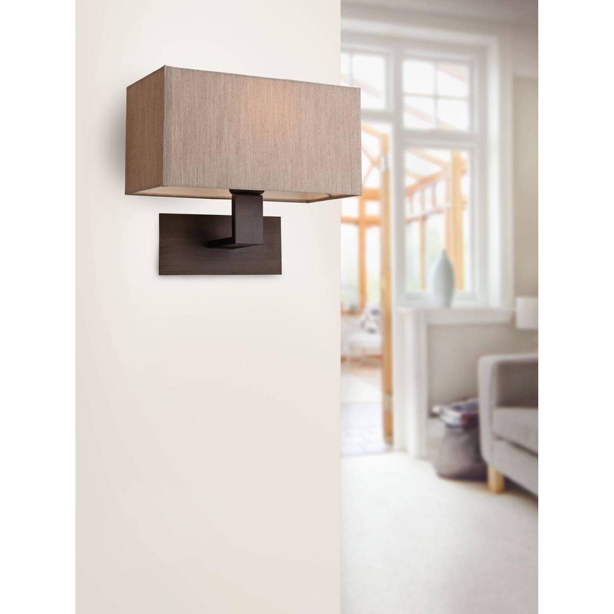 Prince 1 Light Single Indoor Wall Light Bronze Oyster Shade E27 - Bronze – image 2