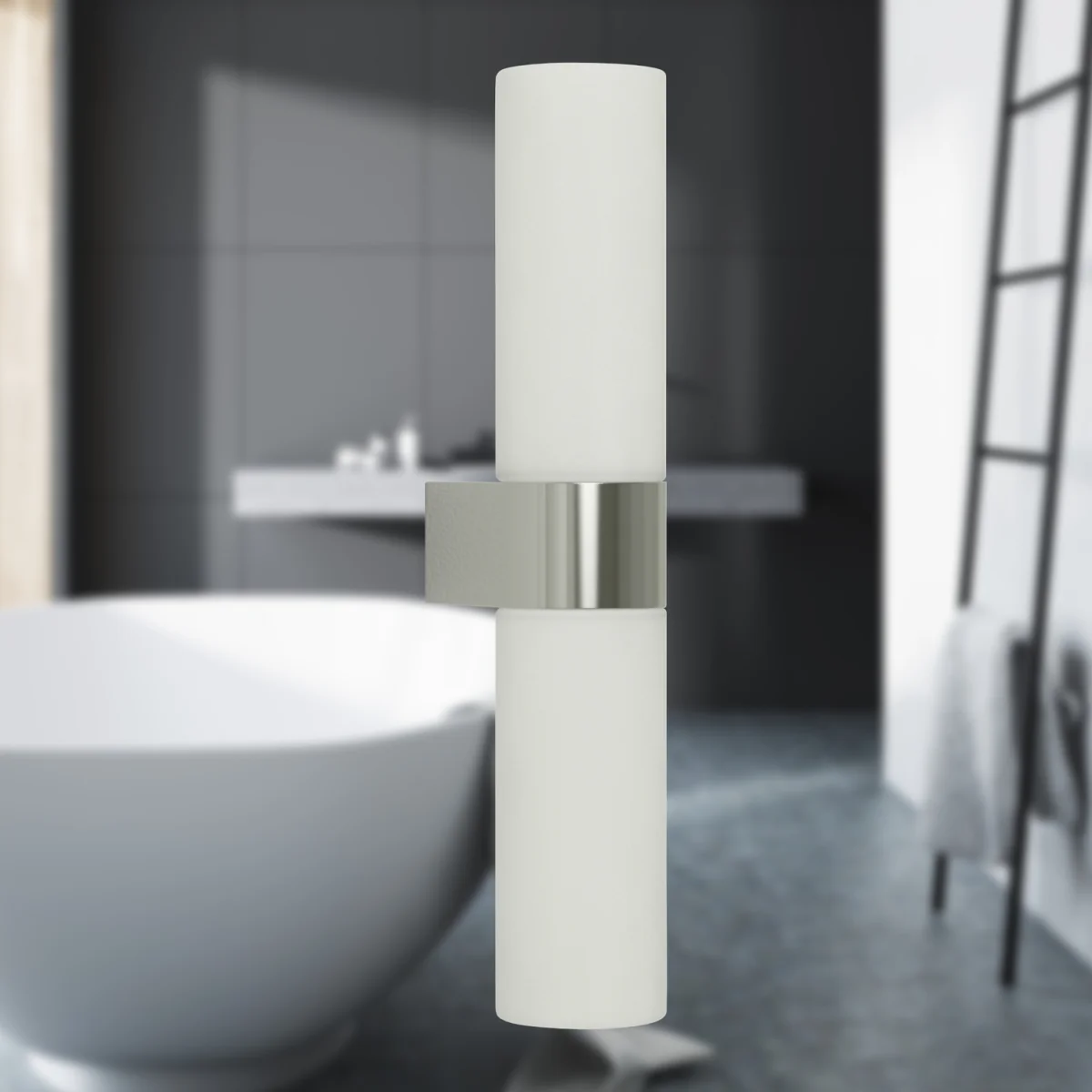 Koto 2lt Bathroom Wall Light - Polished Chrome Plate And White Glass – image 3