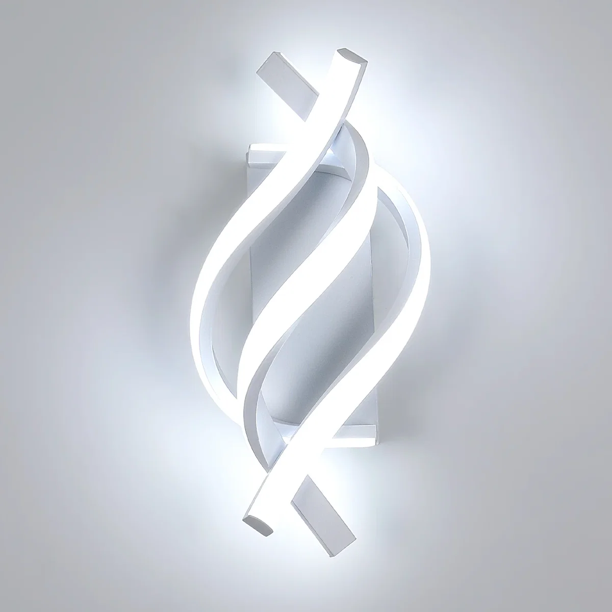 GOECO 3-Light Spiral-shaped Flush Mount Wall Sconce - White / 0.65kg