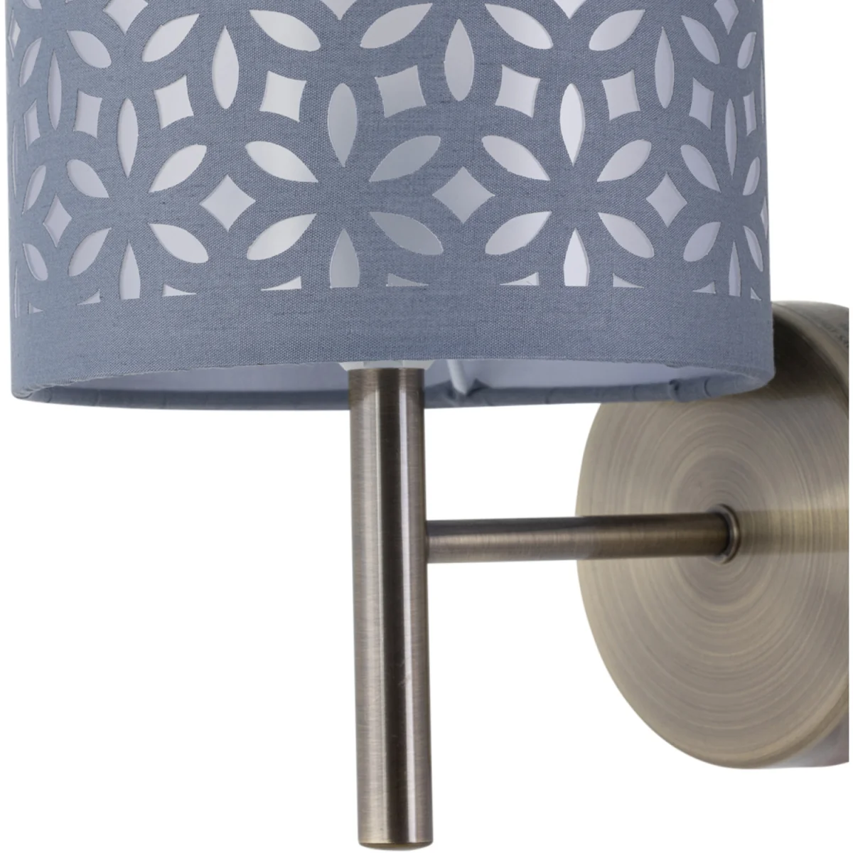 Brea Wall Light - Antique Brass Plate And Grey Cut Out Cotton – image 2