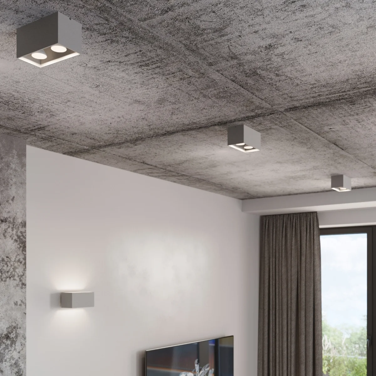 Wall lamp QUAD MAXI grey - black – image 5