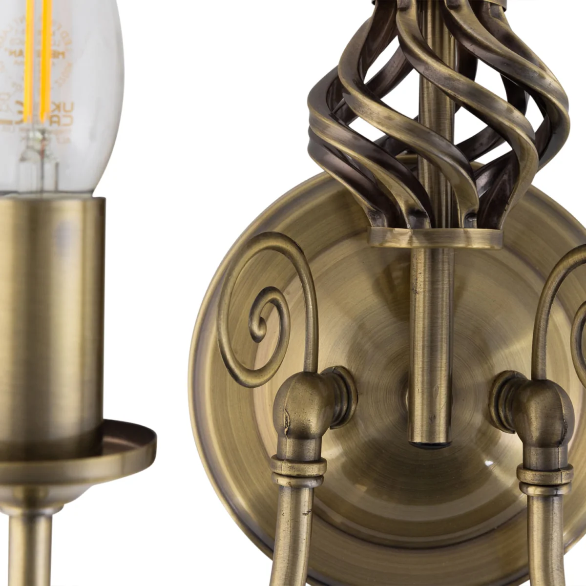 Barley Twist Antique Brass Wall Light - Antique Brass – image 3