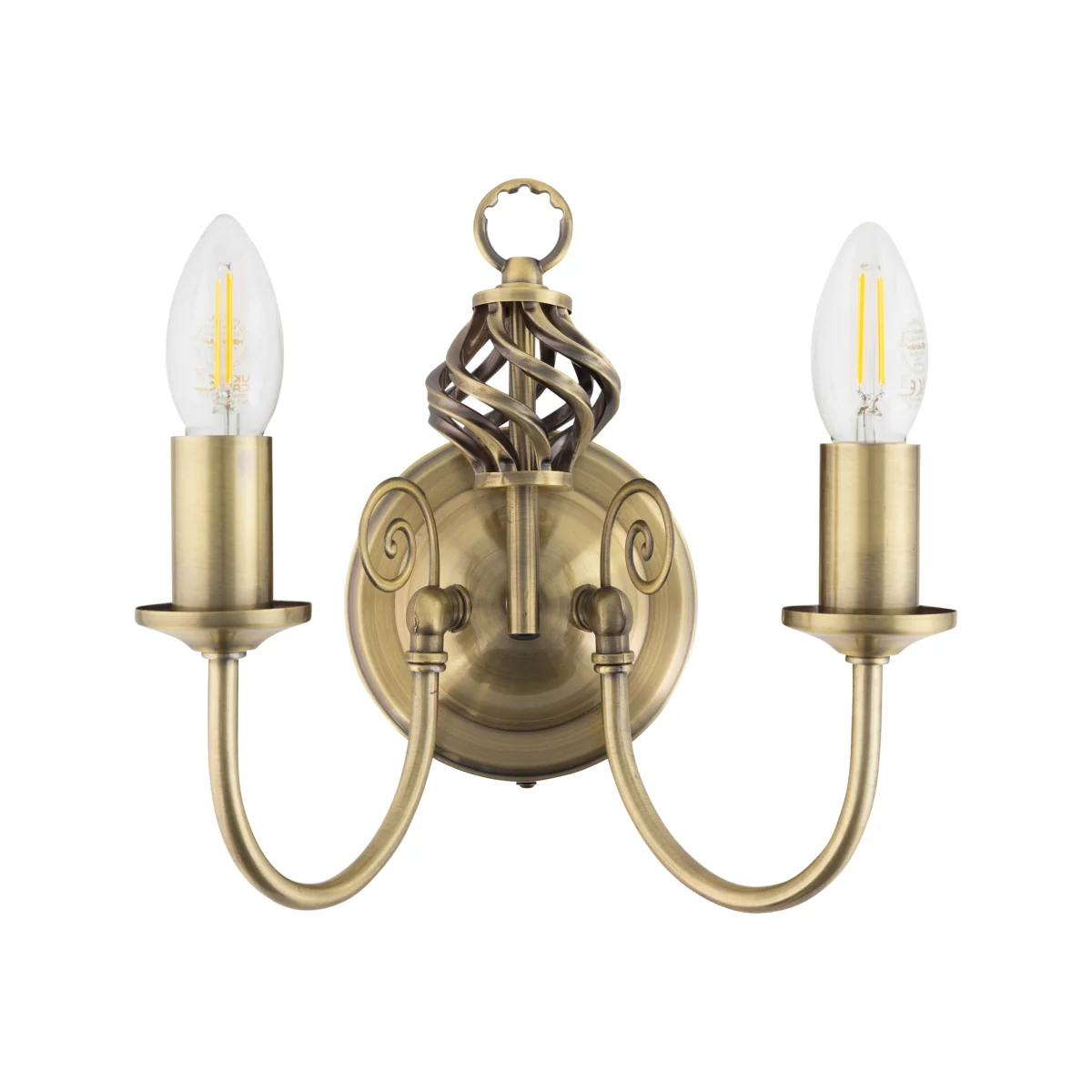 Barley Twist Antique Brass Wall Light - Antique Brass – image 1