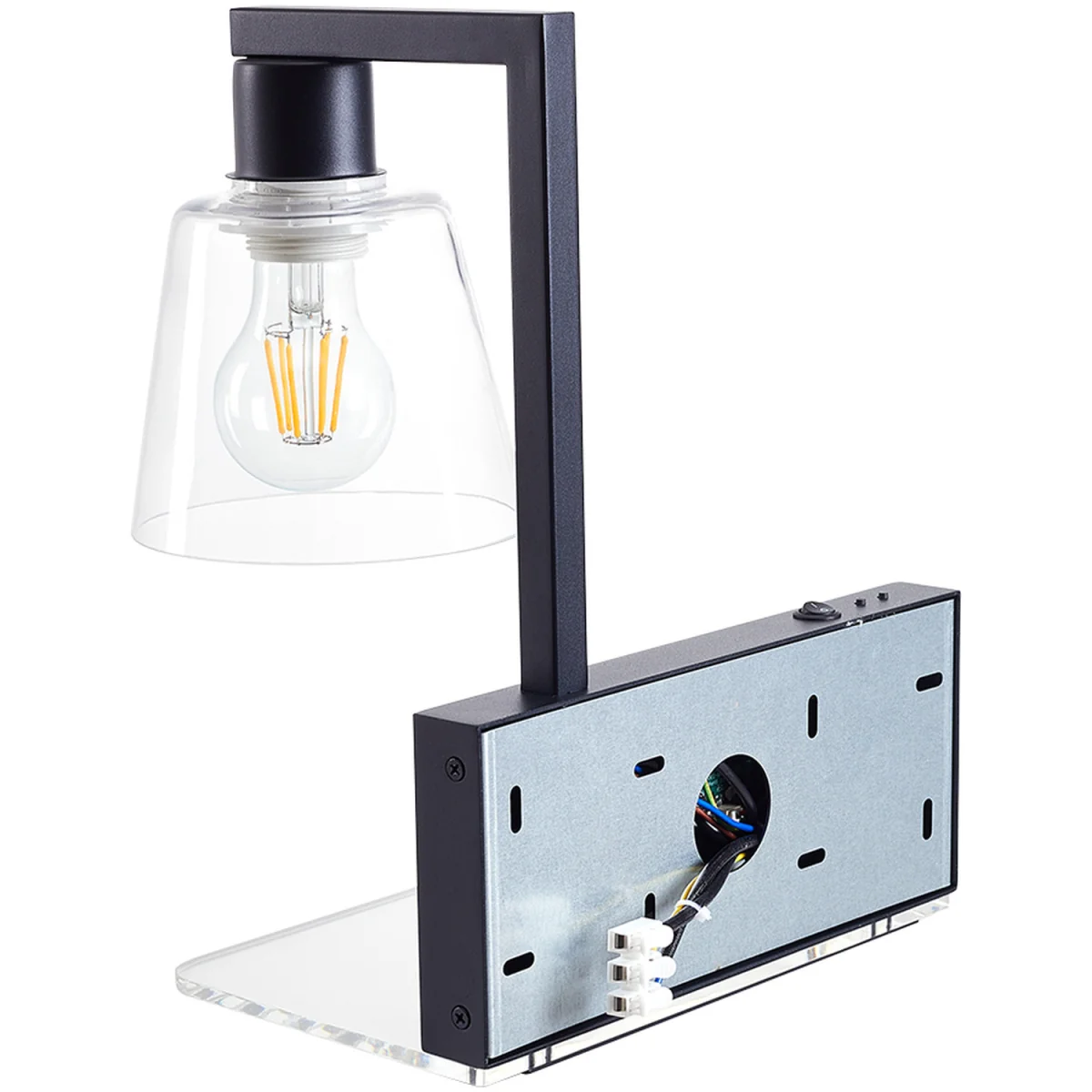 Sleek Wall Light with Digital Clock - Black – image 8