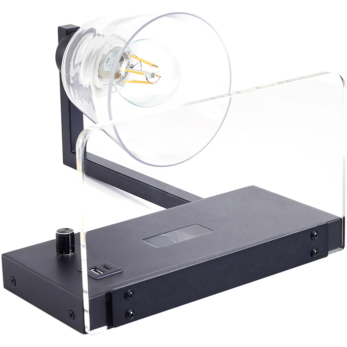 Sleek Wall Light with Digital Clock - Black – image 9