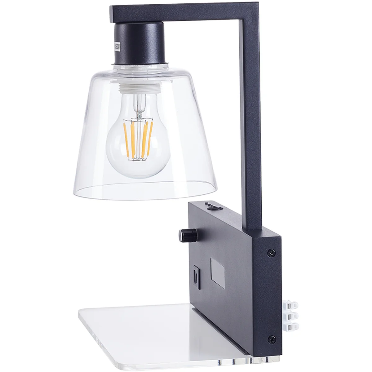 Sleek Wall Light with Digital Clock - Black – image 10