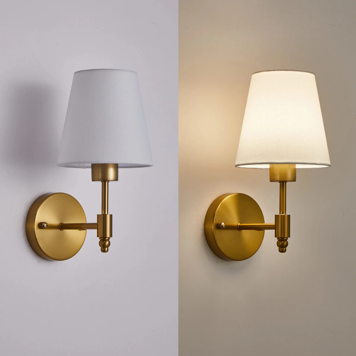 Unique Pack of Two Wall Lights with LED Bulbs - Gold – image 6