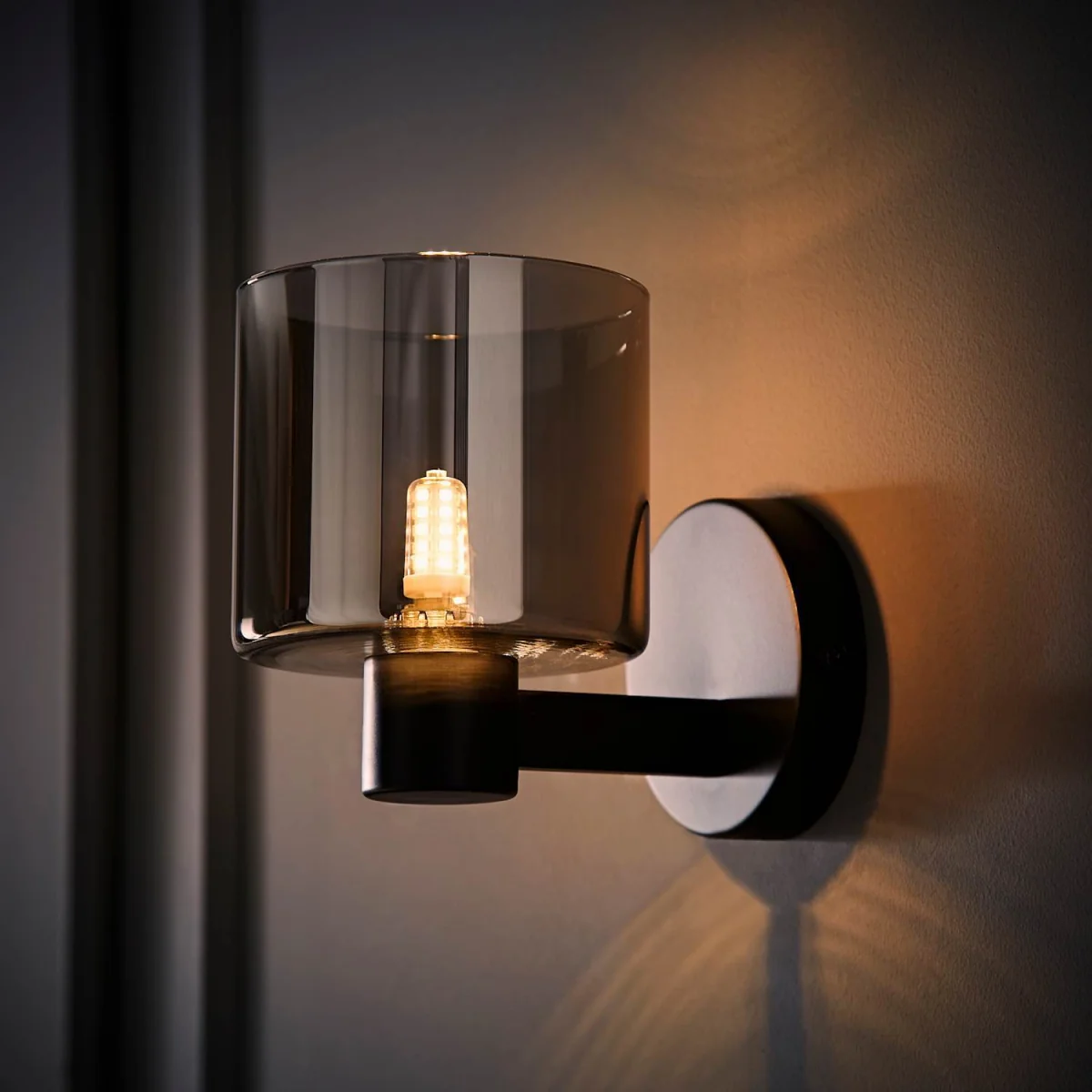 Demi Smoked Glass Cup Wall Light - Black / 13cm / 0.7kg / 10W / 0 – image 4