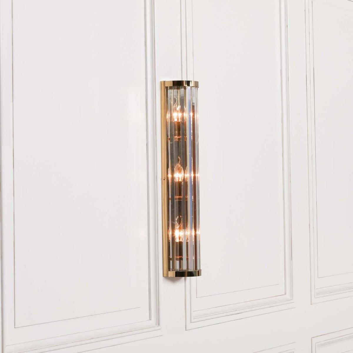 Gold Fluted Column Large Wall Light Art Deco Style - Gold – image 2