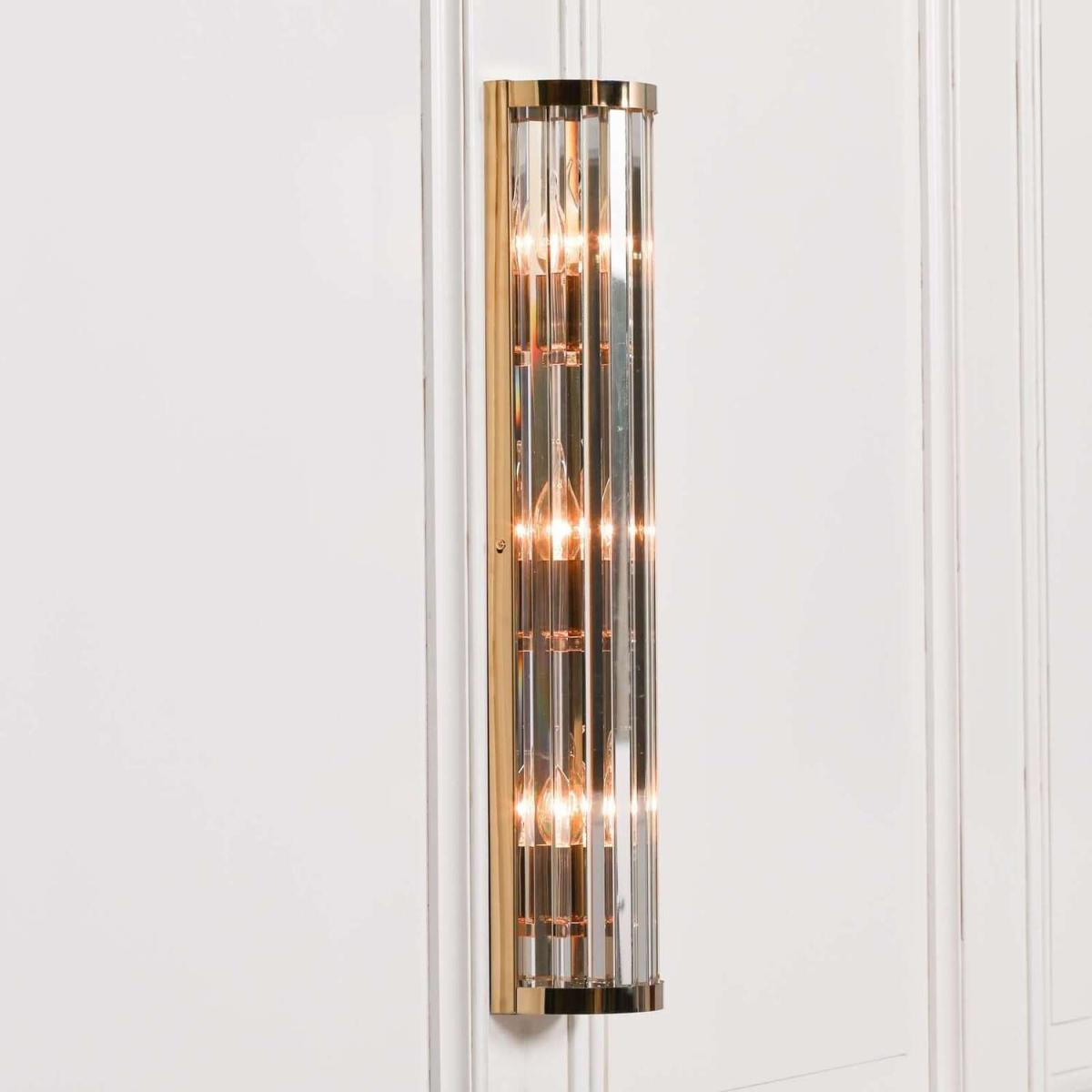 Gold Fluted Column Large Wall Light Art Deco Style - Gold – image 3