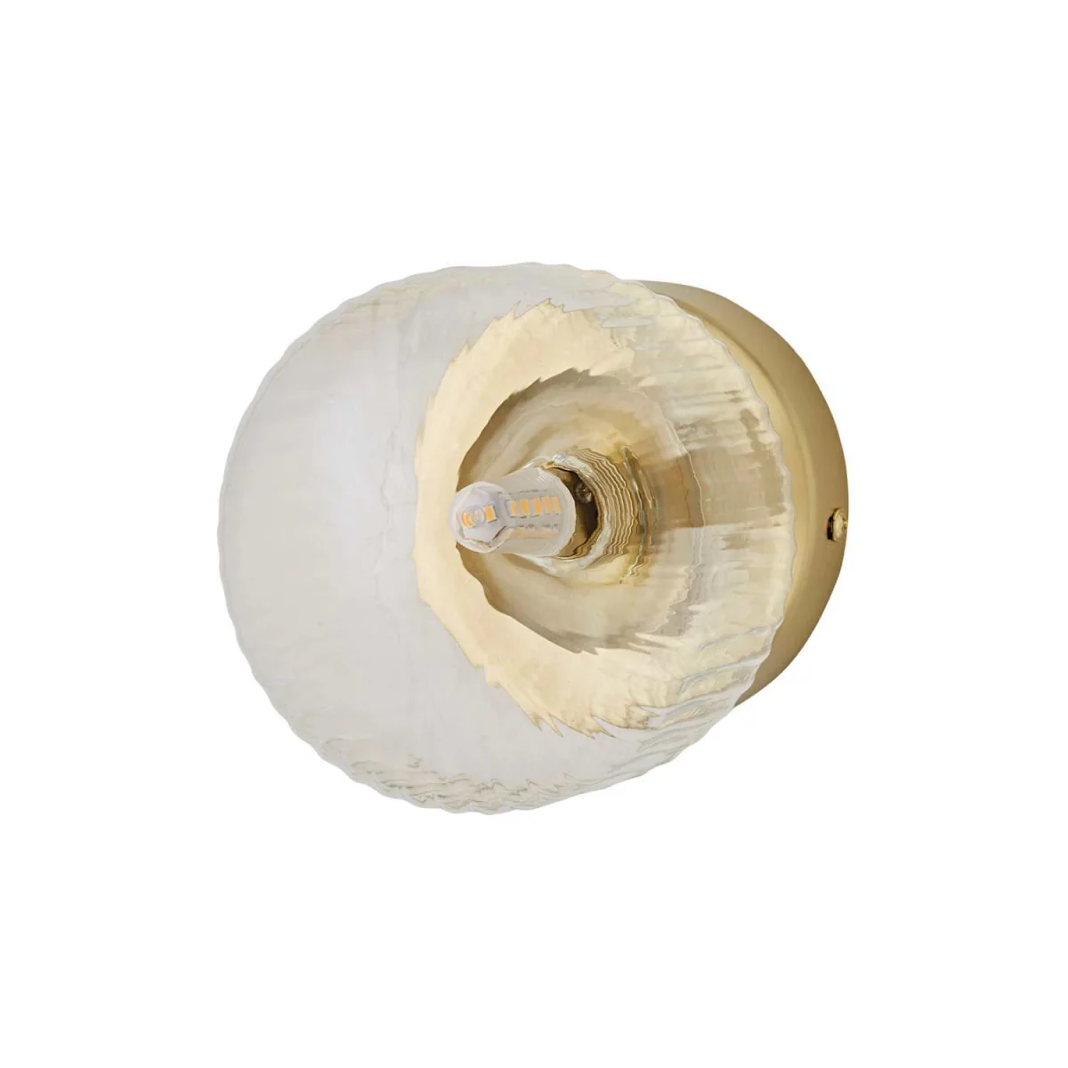 Calpe Flush Wall Light with Ribbed Shade - Brushed Gold / 0.31kg / Glass / 0 – image 2