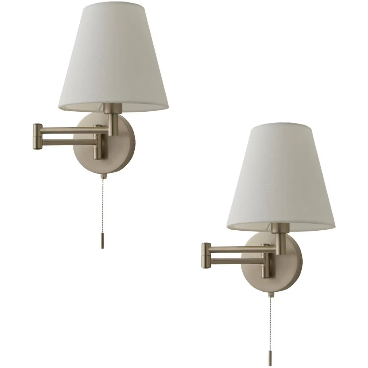 Sonia Swing Arm Wall Light with Tapered Shade - Brushed Chrome / 0.55kg / 0 – image 6