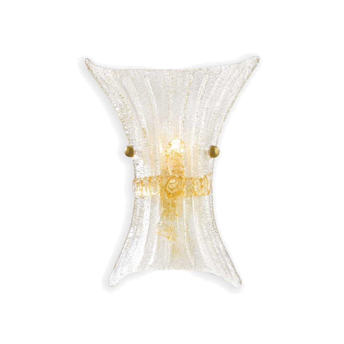 Fiocco 1 Light Indoor Glass Small Wall Light Amber with Decoration, E14 - Amber
