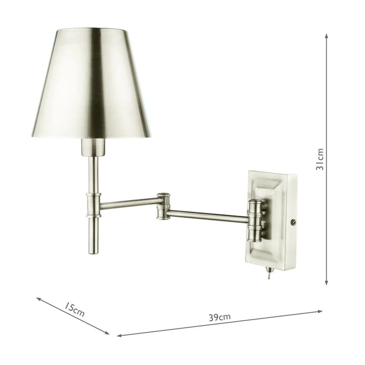 Kensington Swing Arm Wall Light Polished Nickel – image 2