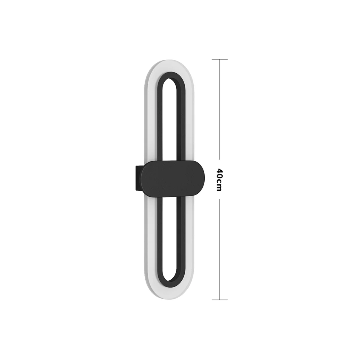 Modern Oval LED Wall Light with Acrylic Shade - Black / IronAcrylic – image 1