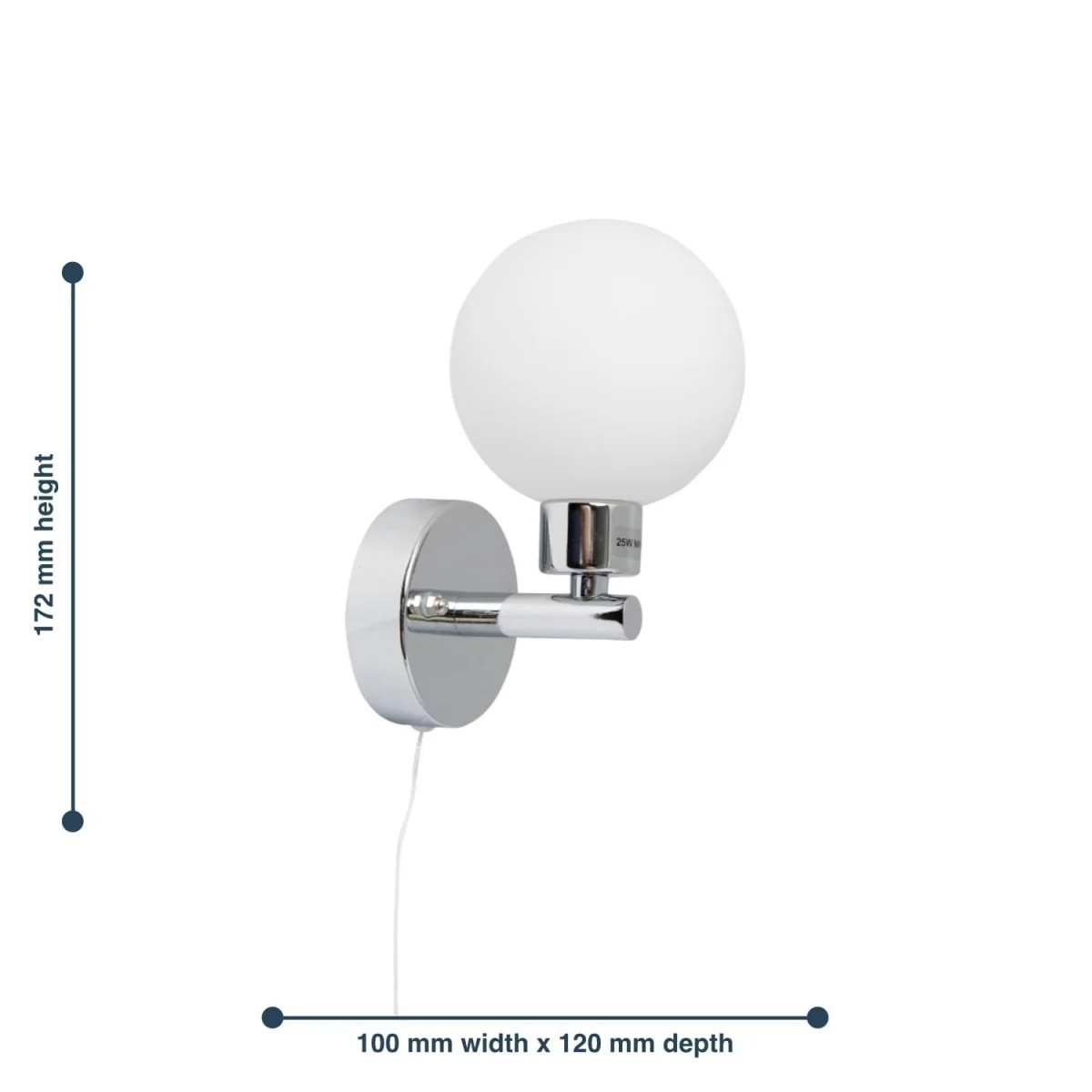 Dais Bathroom Wall Light - Polished Chrome Plate And Opal Glass – image 5