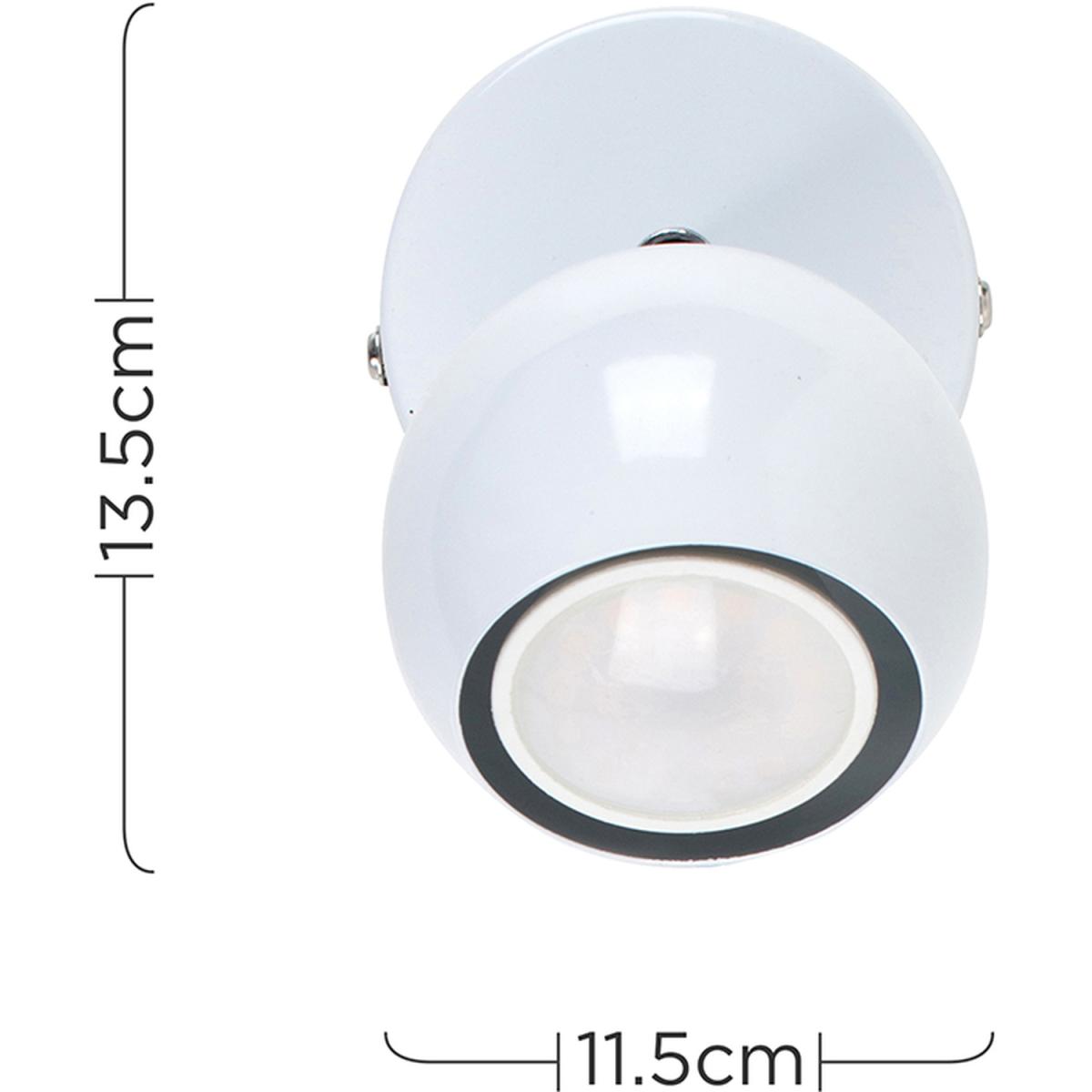Modern Single Eyeball Plug-in Wall Spotlight in Gloss White Finish - White – image 2