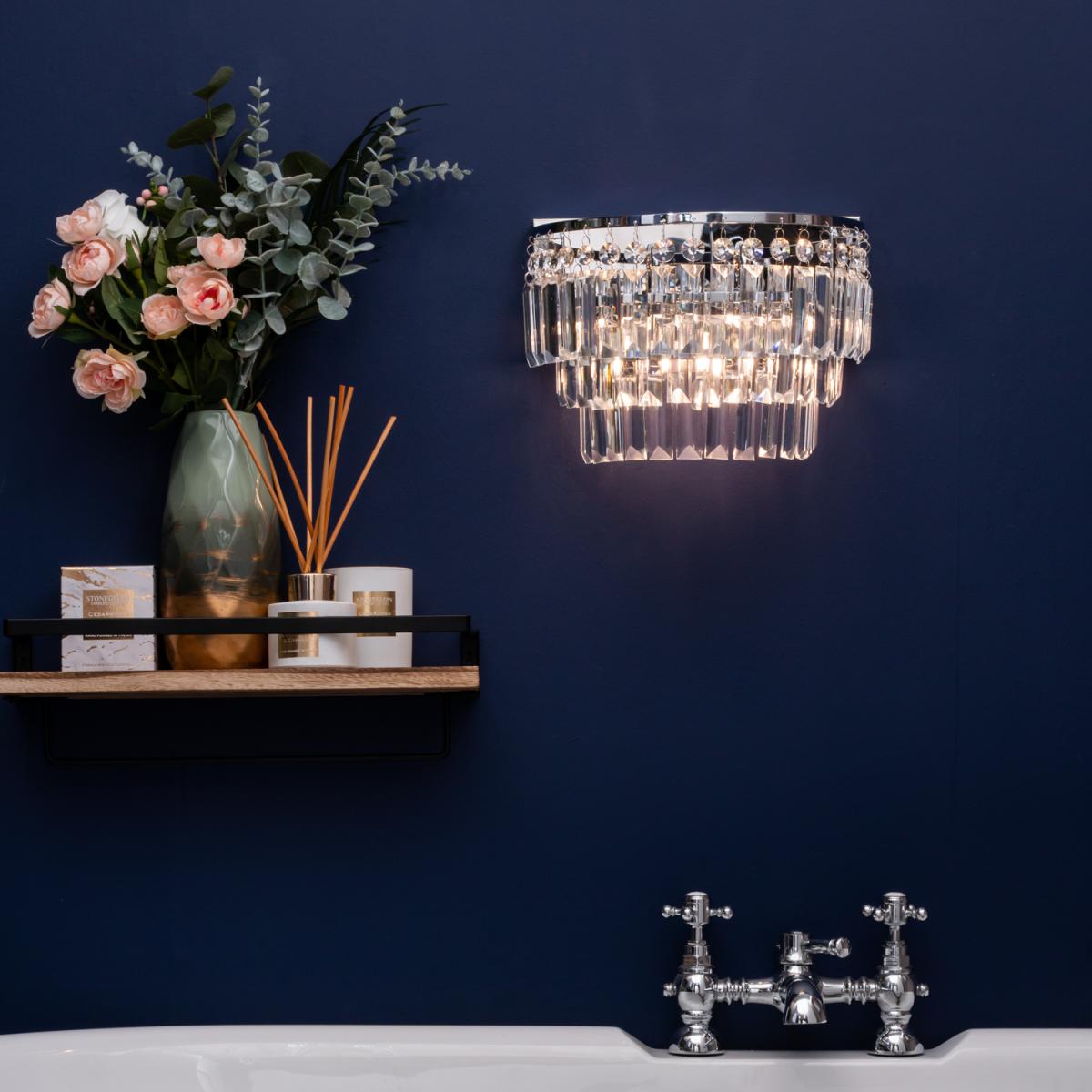Vasca Bathroom Crystal Bar Wall Light - Chrome – image 4