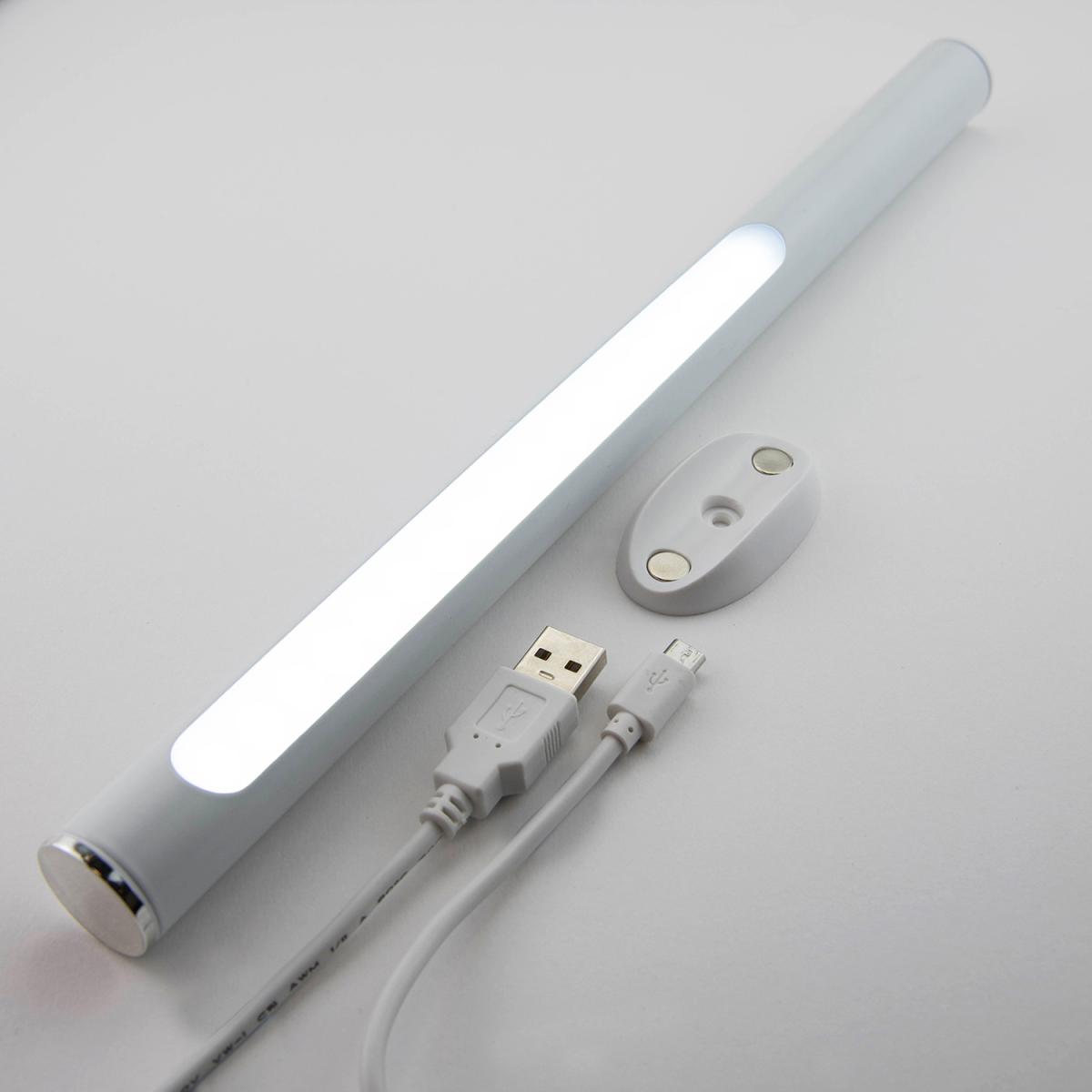 LED Cool White Rechargeable LED Light with Touch Dimming - White – image 7