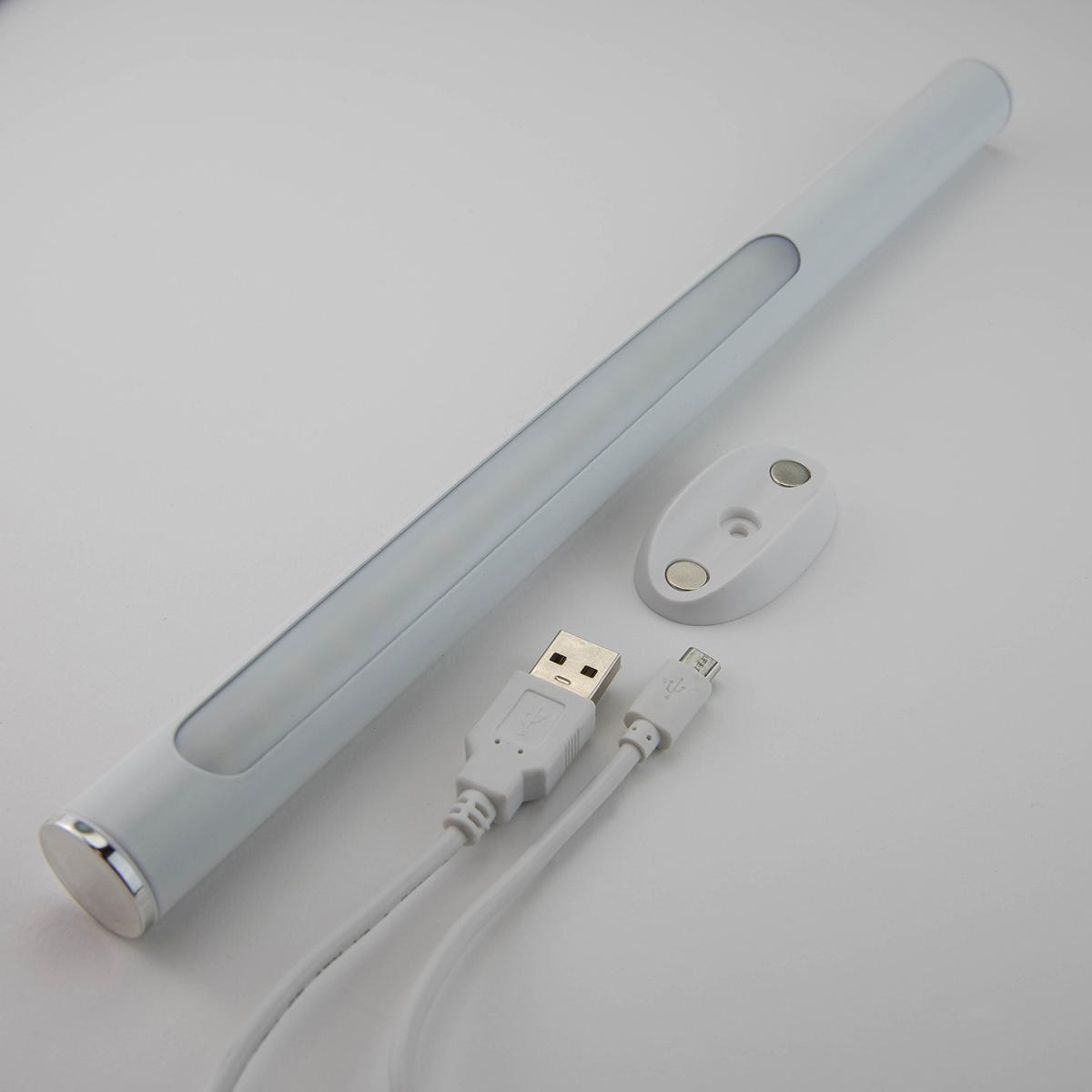 LED Cool White Rechargeable LED Light with Touch Dimming - White – image 8