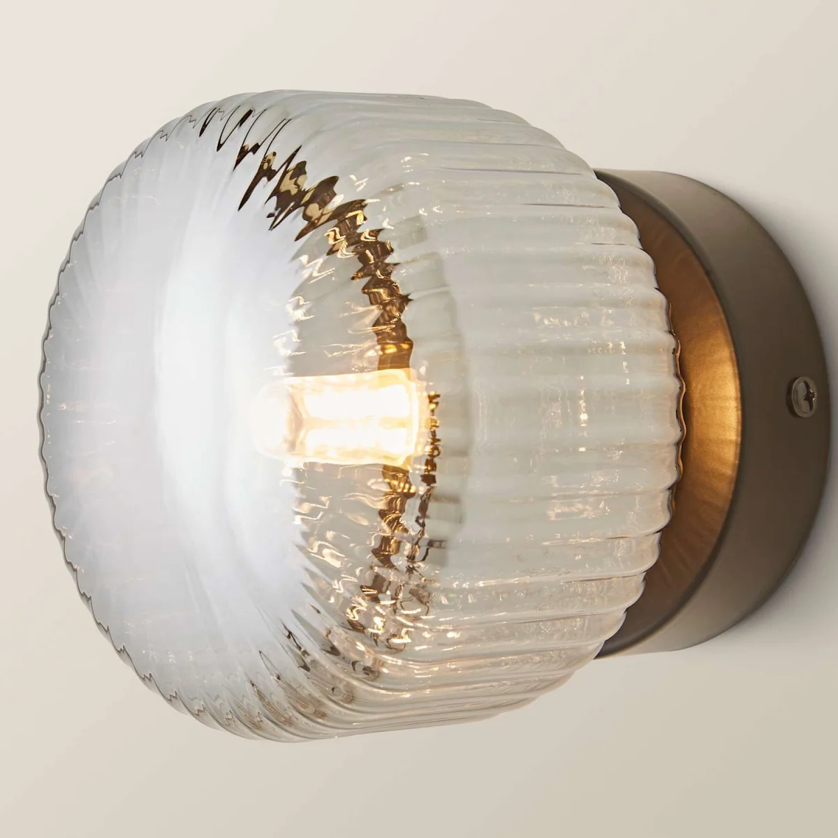 Calpe Flush Wall Light with Ribbed Shade - Black / 0.31kg / Glass / 0 – image 4