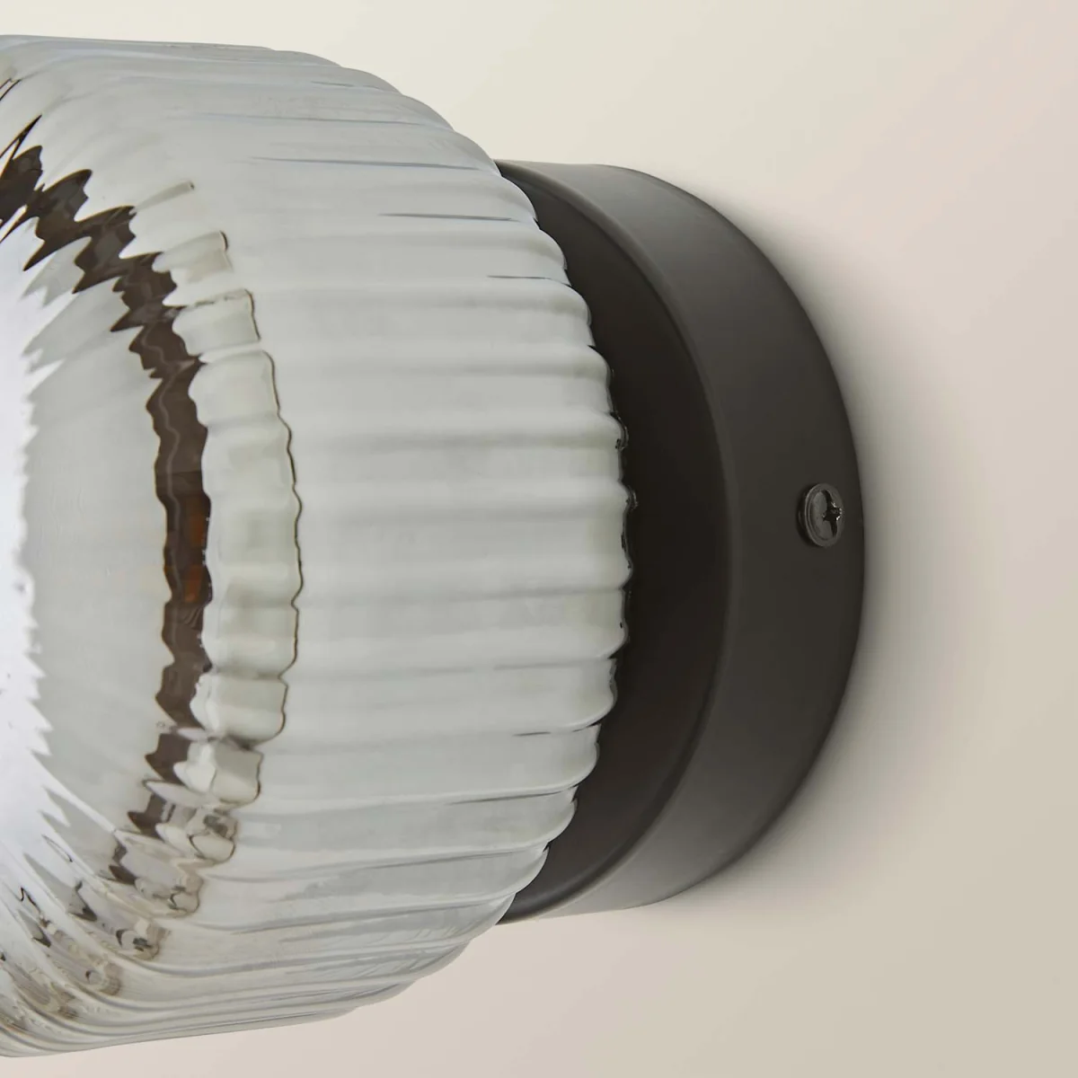 Calpe Flush Wall Light with Ribbed Shade - Black / 0.31kg / Glass / 0 – image 5