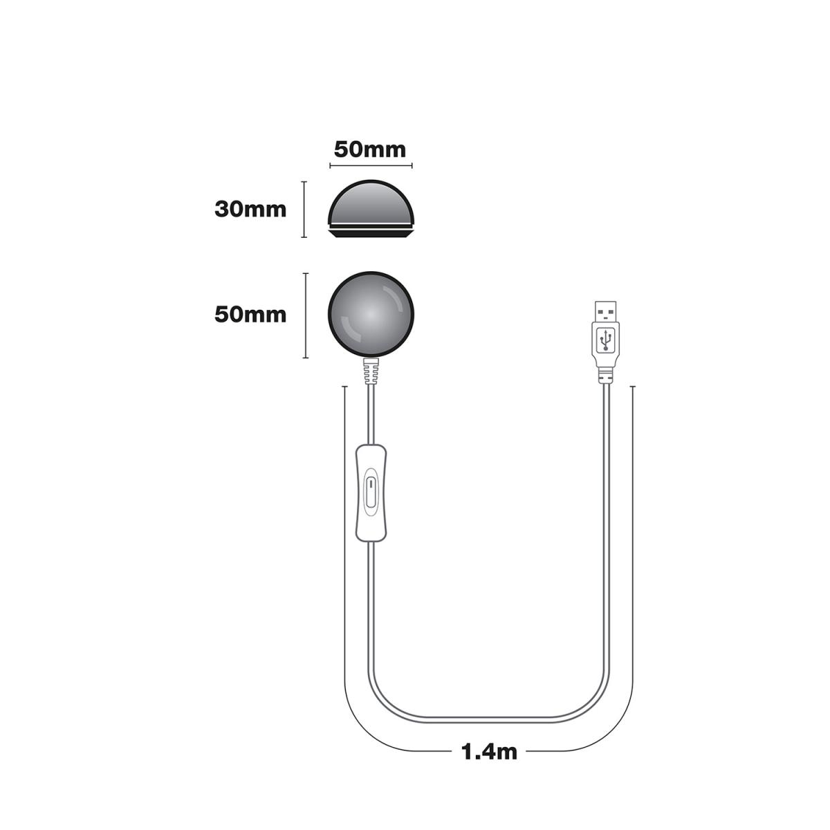 Cool White Rechargable USB LED Light - White – image 6
