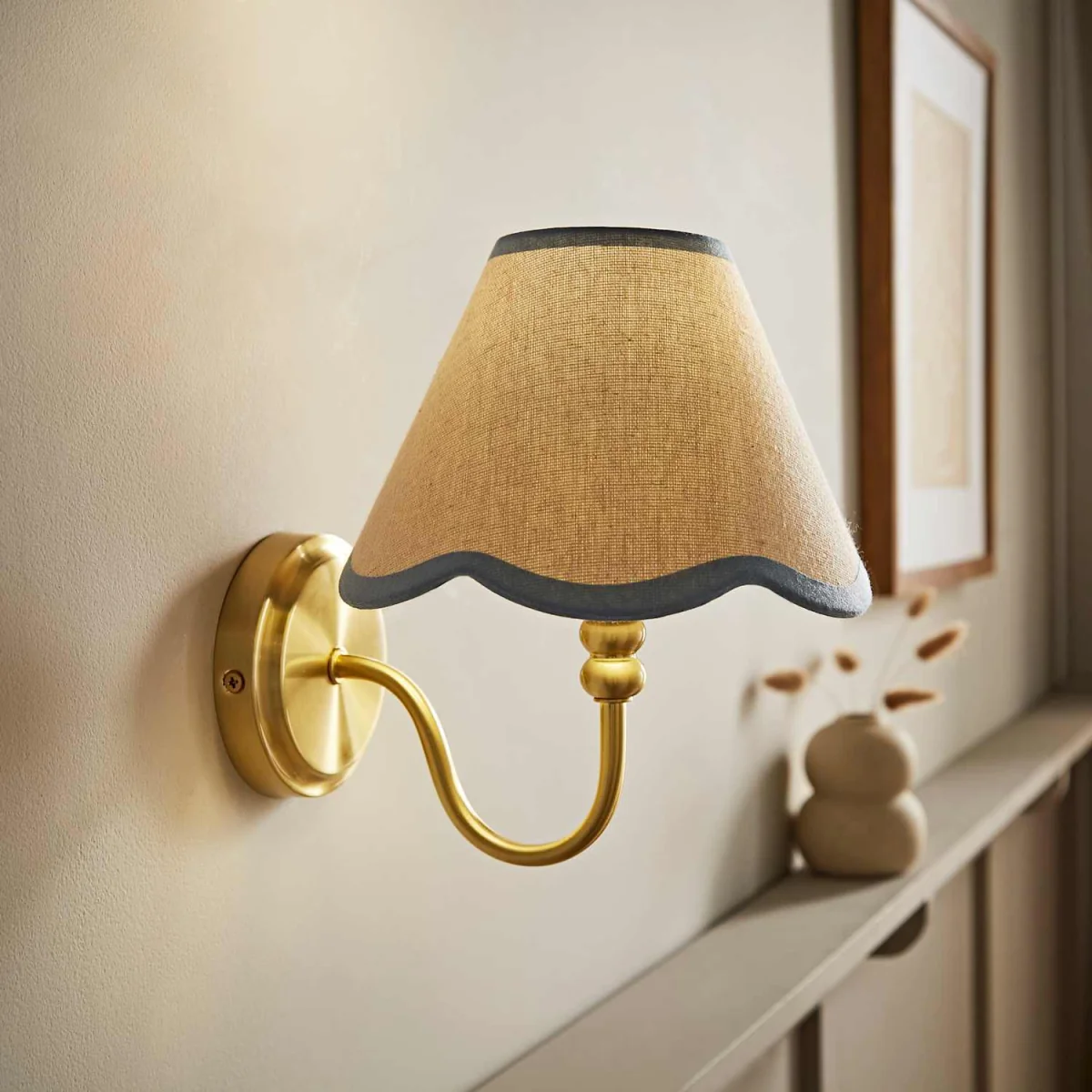 Binky Rechargeable Wall Light with Trim Scallop Shade - Powder Blue – image 2