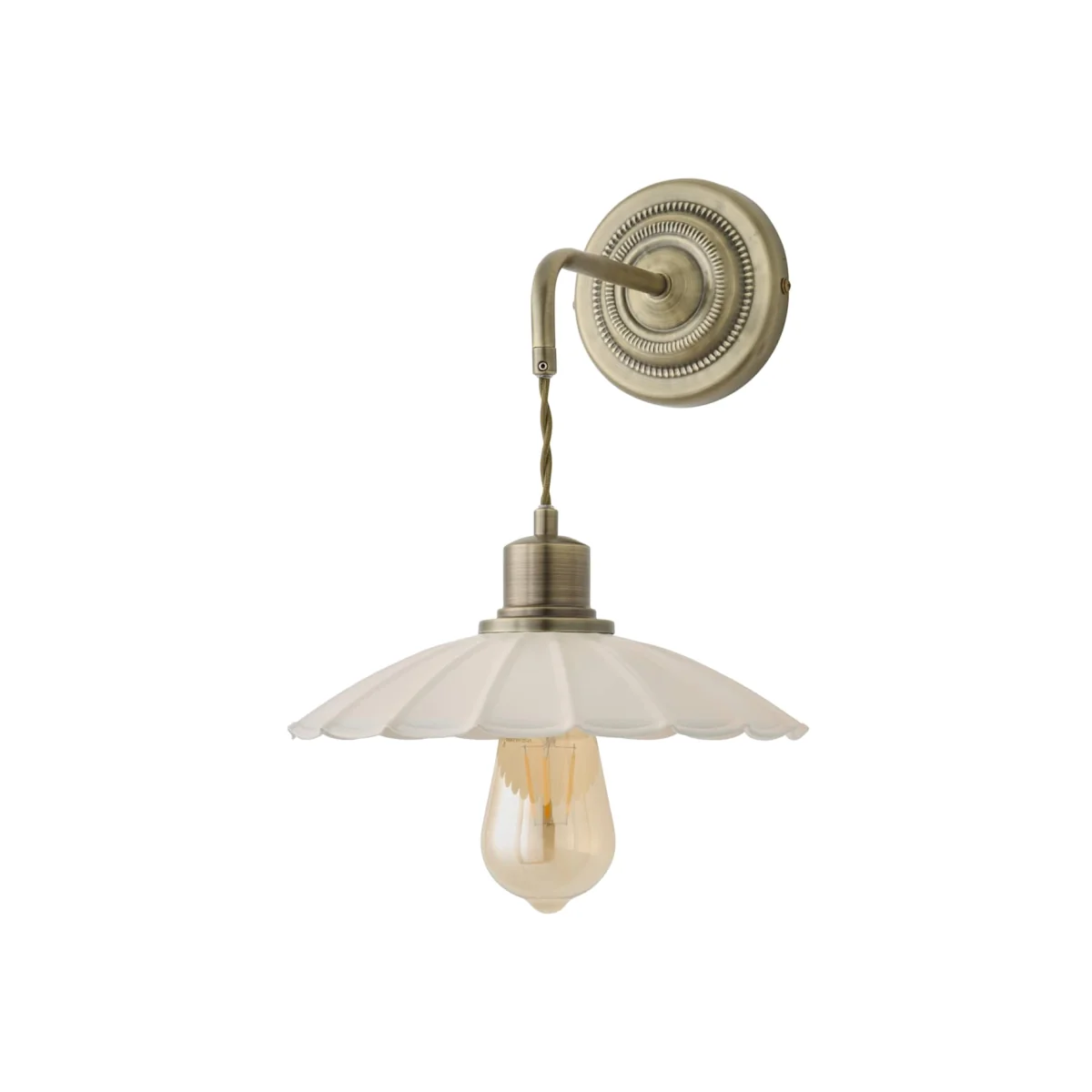 Holborn Cream Scallop Adjustable Wall Light - Cream / 0.5kg / Metal / 0 – image 1