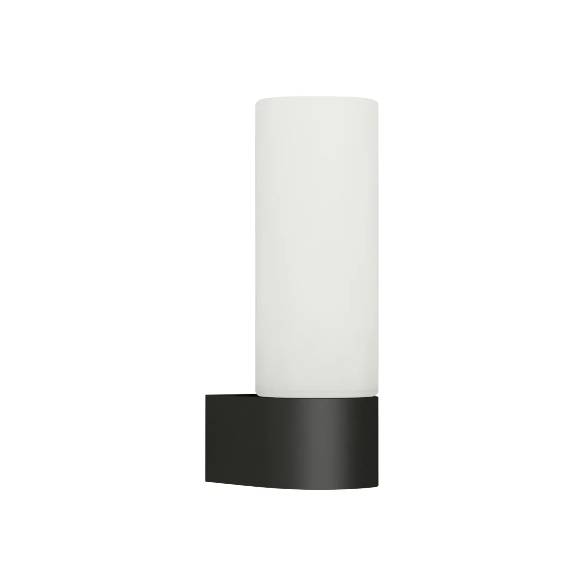 Koto Black With Opal Glass Shade Ip44 Bathroom Wall Light - Black & White – image 1