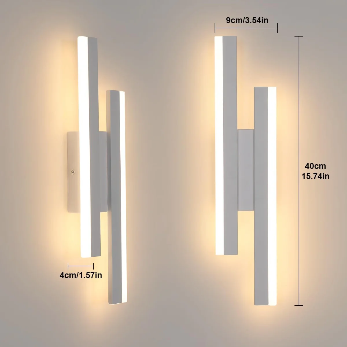 GOECO Wall Light LED Indoor, 16 W Dimmable Wall Lamp 3 Colour Temperatures - White – image 3