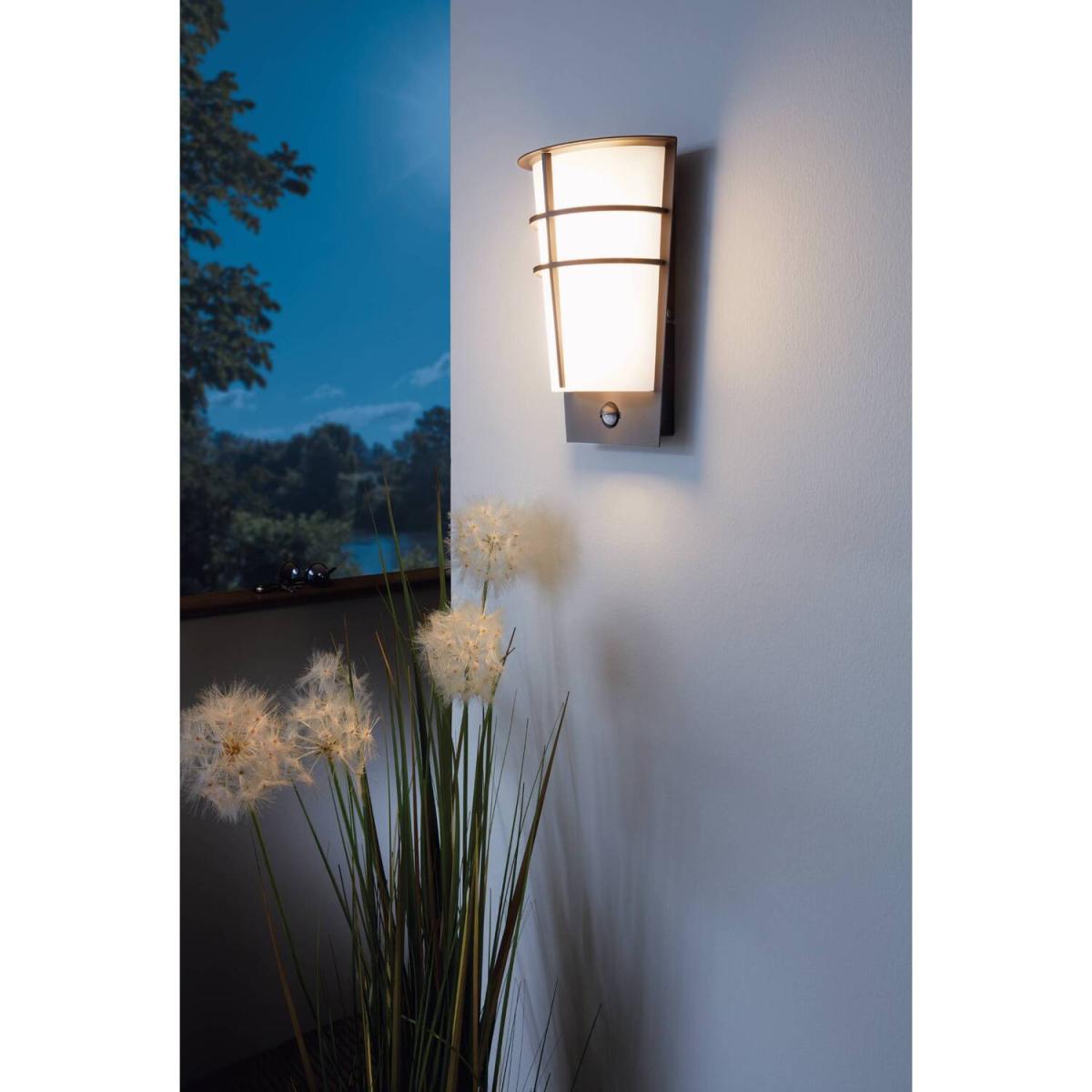 Eglo Breganzo 1 Metal And Plastic LED Outdoor Wall Light With Sensor - White – image 2